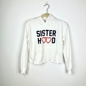 Art Class Kids "Sisterhood" Heart White Cropped Hoodie L (10/12)